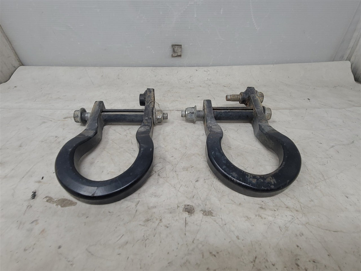 Used OEM 2009-2019 SIERRA SILVERADO 1500 FRONT TOW HOOKS BLACK, actual item photo 7