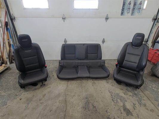 Used OEM 2010 CAMARO FRONT SECOND ROW LEATHER HEATED SEATS BLACK, actual item photo 1