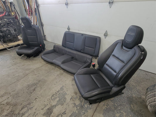 Used OEM 2010 CAMARO FRONT SECOND ROW LEATHER HEATED SEATS BLACK, actual item photo 2